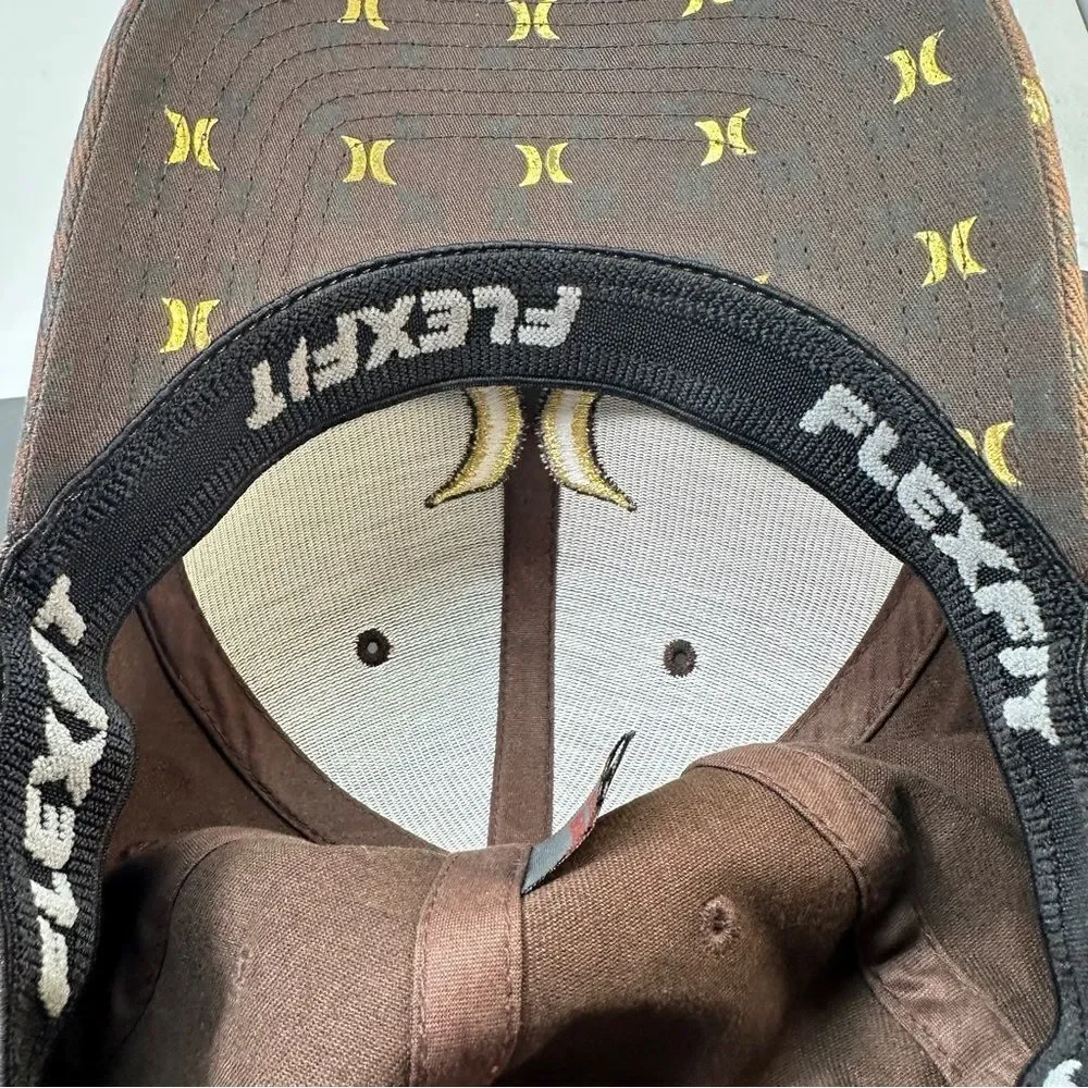 HURLEY CAP — Step & Repeat Logos / Gold&Brown